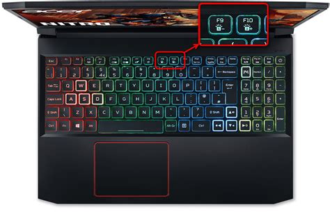 Варианты клавиш для доступа к настройкам системы на ноутбуке Acer Nitro 5 N20C1