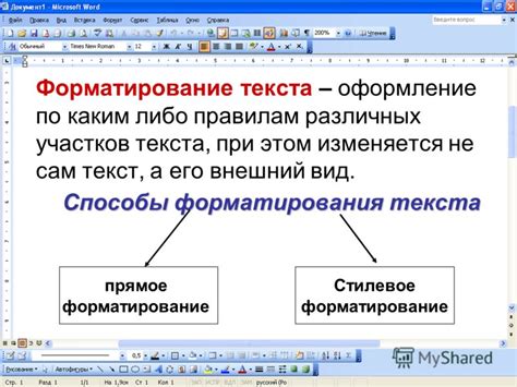 Внешний вид и форматирование текста