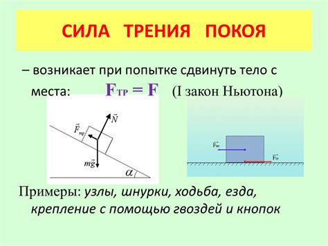 Возникновение силы трения при скольжении