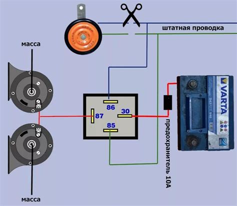 Выбор проводов для подключения реле, обеспечивающего звуковой сигнал на автомобиле ВАЗ 2110