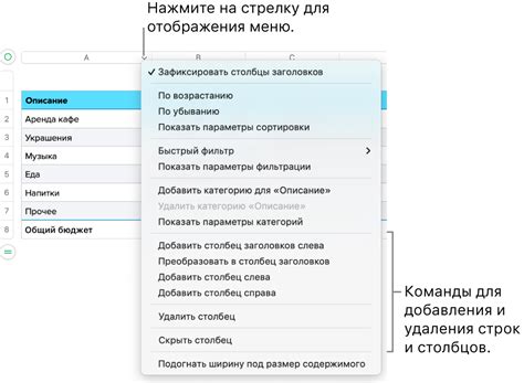 Добавление и стилизация заголовков столбцов