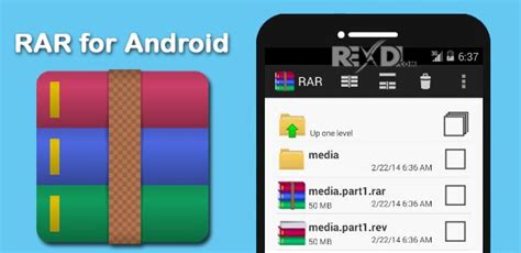 Использование приложения RAR for Android