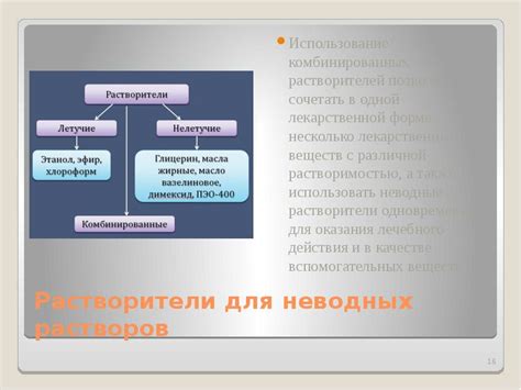 Использование растворителей и растворов