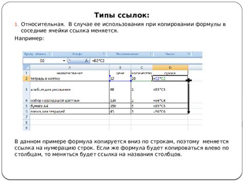 Использование ссылок на ячейки и дополнительные возможности формул Excel