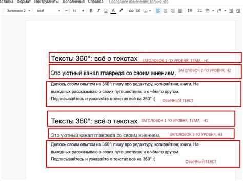 Как добавить и оформить заголовки и подзаголовки в текстовом шаблоне