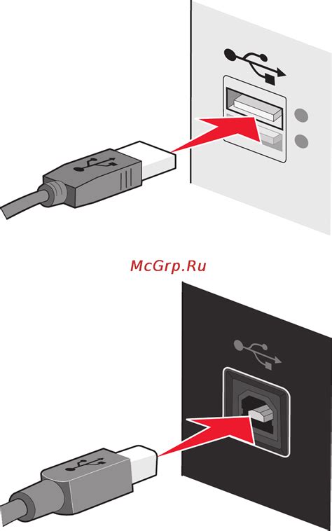 Настройка соединения путем использования кабеля USB