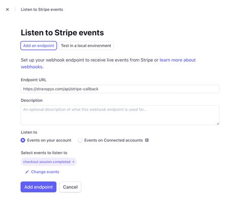 Настройка webhooks в системе Stripe для обработки платежей