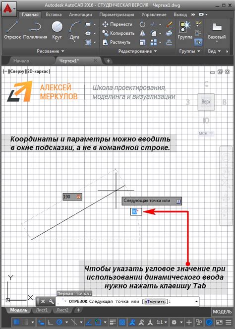 Общая информация о возможности динамического ввода в AutoCAD