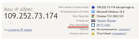 Определение имени интернет-провайдера с помощью системных настроек