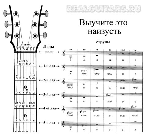 Основные аккорды и их расположение на грифе гитары