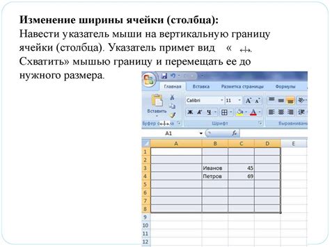 Основные инструменты и методы изменения ширины столбца в графической представлении данных