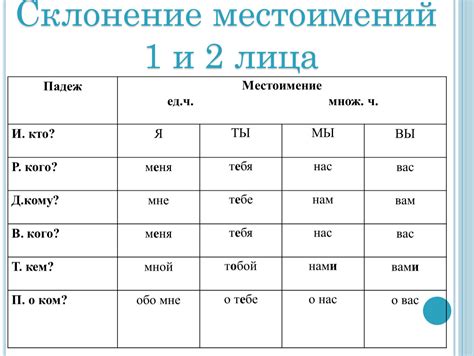 Особенности классификации личных местоимений в разрезе их грамматических особенностей