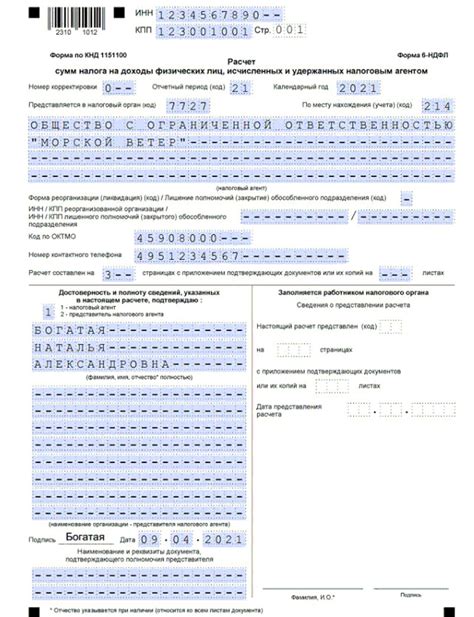 Перечисление налога 6 НДФЛ: процесс и сроки