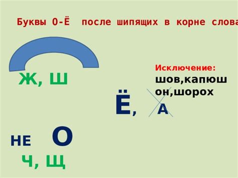 Поиск буквы "о" в слове "шорох"