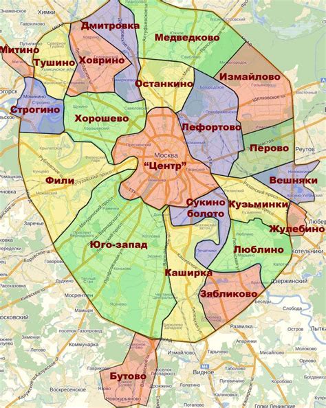 Поиск района на интерактивных картах Москвы