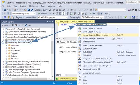 Поиск SQL Server Agent в Object Explorer