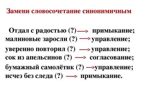 Понимание подчинительных связей в словосочетаниях