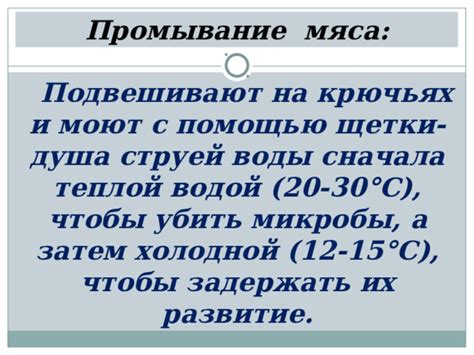 Промывание мяса под струей воды: первичный способ реабилитации