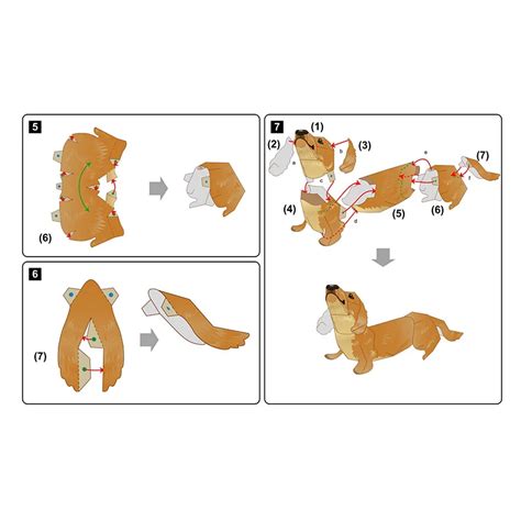 Процесс подготовки шаблона для создания бумажной собаки