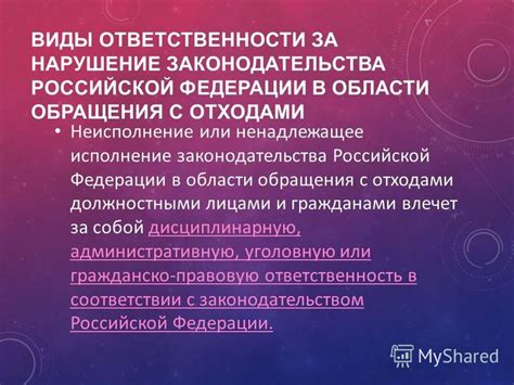 Создание механизмов ответственности за нераспоряжение отходами