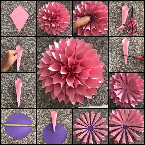 Создание основы цветка из разноцветной бумаги: подробная инструкция