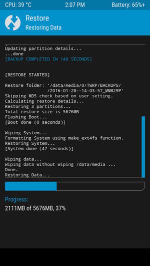 Создание резервной копии данных перед установкой TWRP recovery