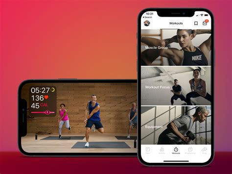 Тренировки с приложениями Nike Training Club и Apple Fitness+