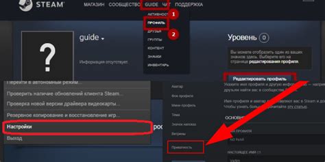 Управление конфиденциальностью в платформе Steam