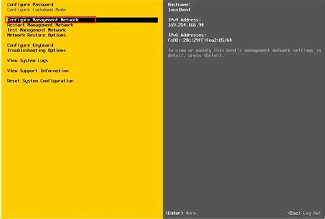 Установка и настройка основных параметров ESXi 7