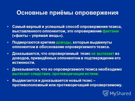 Факты и опровержение