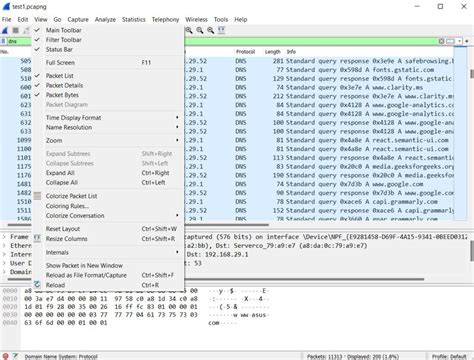 Шаги по формированию файла pcap с использованием программы Wireshark