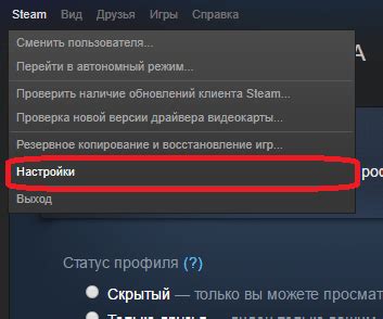 Шаг 1: Запуск клиента Steam и переход в настройки