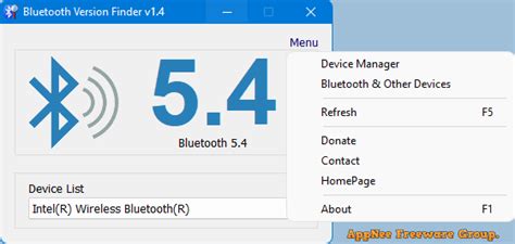  Использование приложения Bluetooth Version Finder 